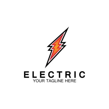 Şimşek şimşeği elektrik logosu tasarım şablonu