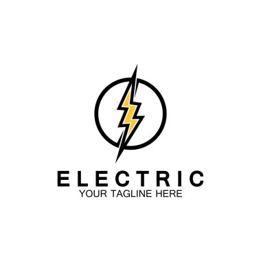 Şimşek şimşeği elektrik logosu tasarım şablonu