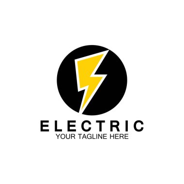 Şimşek şimşeği elektrik logosu tasarım şablonu