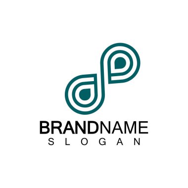 DP, PD, sonsuzluk ilk bağlı harf logosu