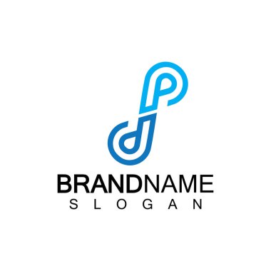 DP, PD, sonsuzluk ilk bağlı harf logosu