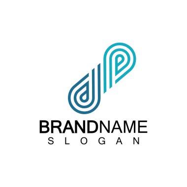 DP, PD, sonsuzluk ilk bağlı harf logosu