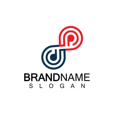 DP, PD, sonsuzluk ilk bağlı harf logosu