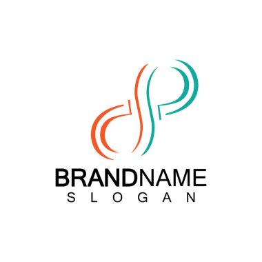 DP, PD, sonsuzluk ilk bağlı harf logosu