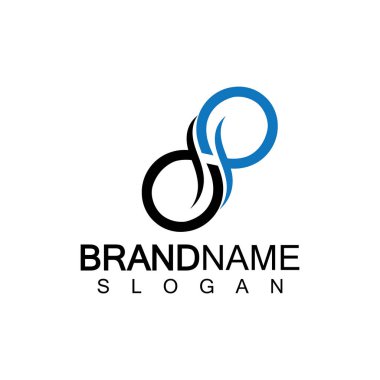 DP, PD, sonsuzluk ilk bağlı harf logosu