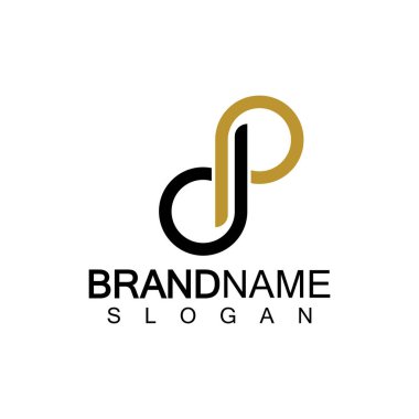 DP, PD, sonsuzluk ilk bağlı harf logosu