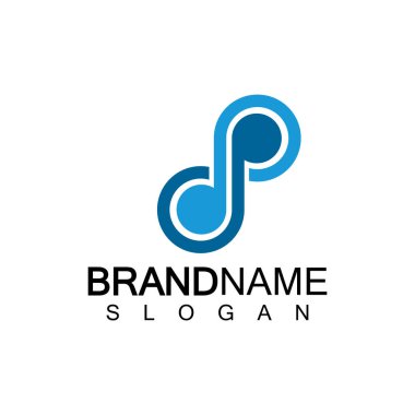 DP, PD, sonsuzluk ilk bağlı harf logosu