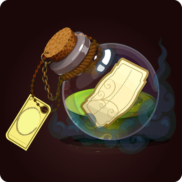 Bottle with green water