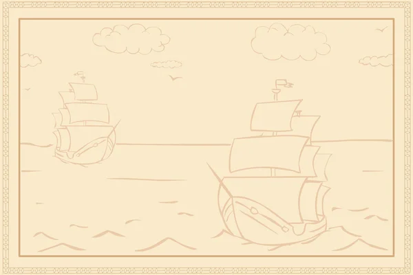 De vuelta con barcos — Archivo Imágenes Vectoriales