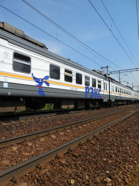 Moscow Russia May 2021 High Speed Rex Commuter Train Passes — Stockfoto