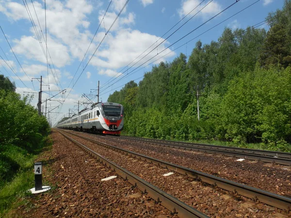 Regio Moskou Rusland Mei 2021 Hogesnelheidstrein Rex Met Een Ongewoon — Stockfoto