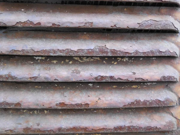 Der Alte Rostige Metallrost Ist Mit Rost Salz Und Abblätternder — Stockfoto