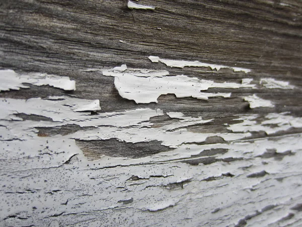 Bardzo Stara Drewniana Ściana Pokryta Prawie Peelingiem Pokręconą Białą Farbą — Zdjęcie stockowe
