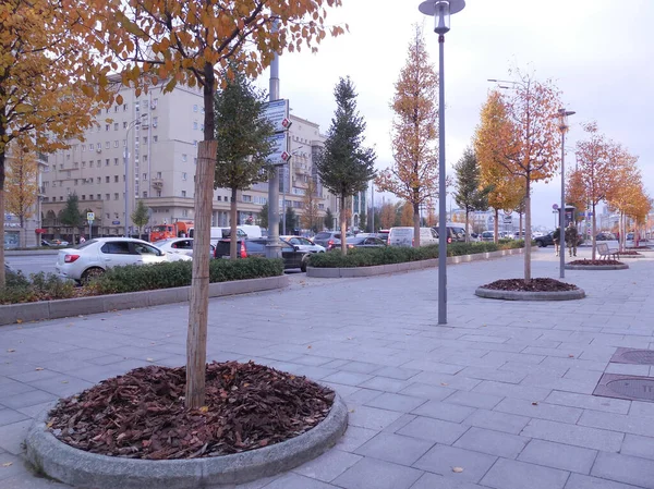 Moscou Rússia Outubro 2020 Praça Sukharevskaya Estrada Com Carros Vista Fotos De Bancos De Imagens