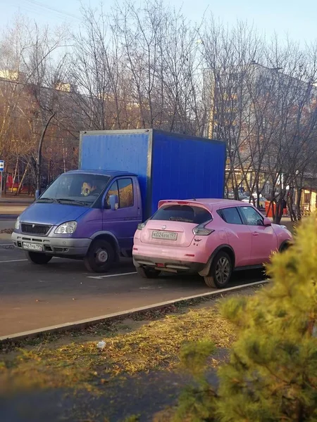 Moscou Russie Décembre 2019 Deux Voitures Bien Assorties Couleur Dans — Photo