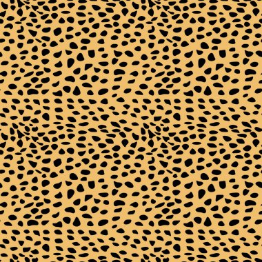 Çita kedi derisinin vektörsüz deseni. Arkaplan tasarımı, tekstil dekorasyonu, hayvani baskı.