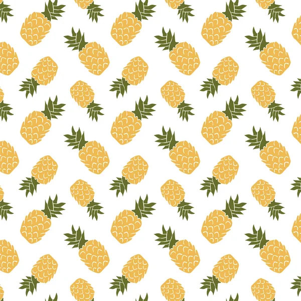 Pineappels Boho Abstrak Hijau Kuning Pola Mulus Pada Tangan Berlatar - Stok Vektor