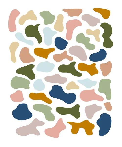 Manchas Color Irregulares Manchas Manchas Tinta Formas Orgánicas Manchas Motas — Archivo Imágenes Vectoriales