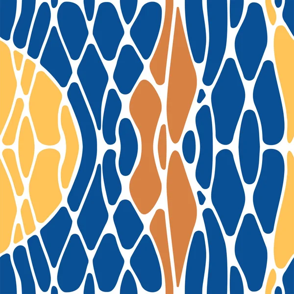 Бесшовный Рисунок Скрученными Линиями Цветными Фигурами Нейро Арт Мозаика Фон — стоковый вектор