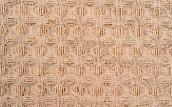 Grunge Beige Gaufrage Tissu Tissu Coton Fond Macro Vue Image — Photo