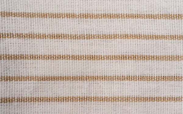 Beige Witte Strepen Stof Closeup Tafelkleed Textuur Macro View Close — Stockfoto