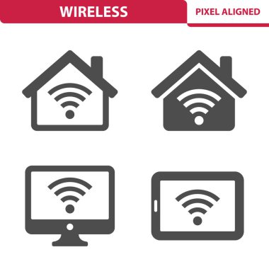 WiFi, Wi-Fi, Wireless, Home, House Icons