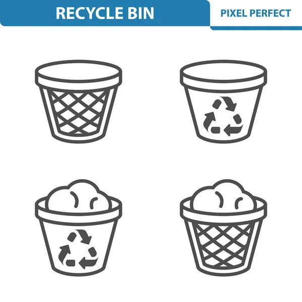 Recycle Bin Trash Can Icons — Stok Vektör