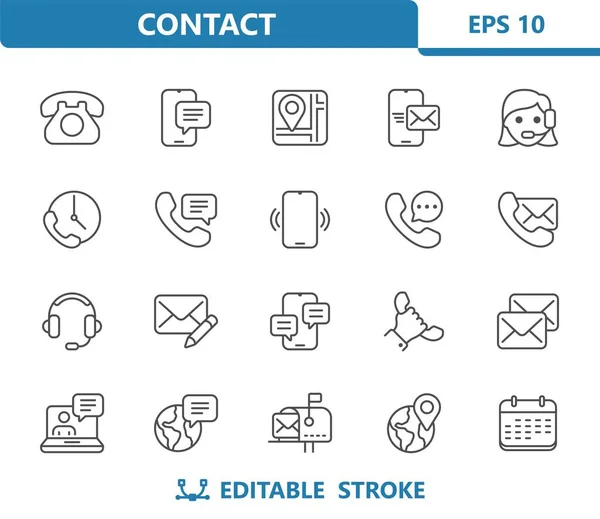 Contacto Contáctenos Iconos — Archivo Imágenes Vectoriales