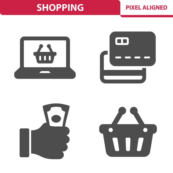 Einkaufen Online Shopping Ikonen — Stockvektor