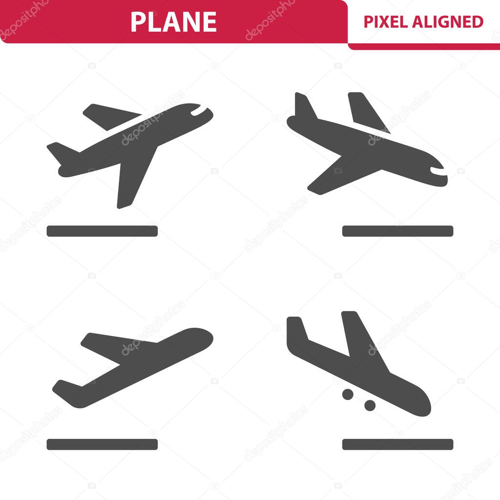 Plane, Airplane, Landing, Taking Off Icons