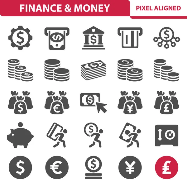 Finance Money Wealth Debt Icons — Stock vektor