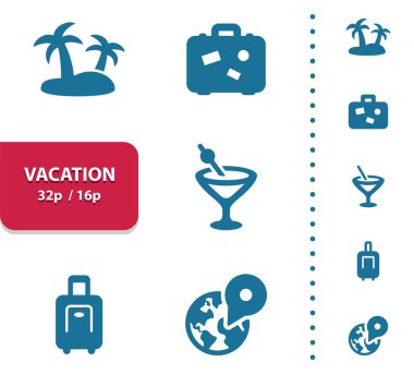 Tatil Simgeleri (önizleme için 4x büyütme).