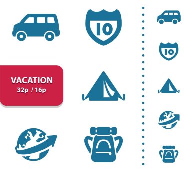 Tatil Simgeleri (önizleme için 4x büyütme).