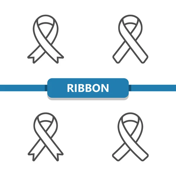 Band Cancer Ribbon Ikoner — Stock vektor