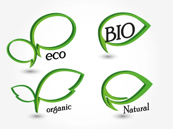 Eko yeşil logolar ayarla — Stok Vektör