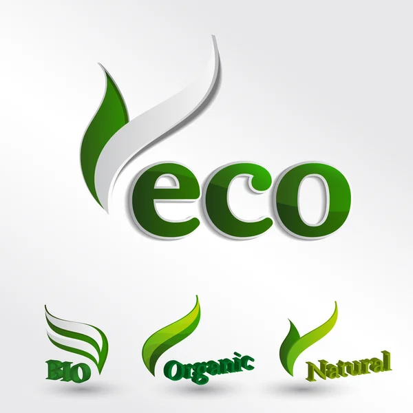 Conjunto de logotipos ecológicos — Vetor de Stock