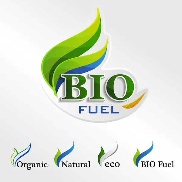 设置生态标志，设计生物燃料元件 — 图库矢量图片
