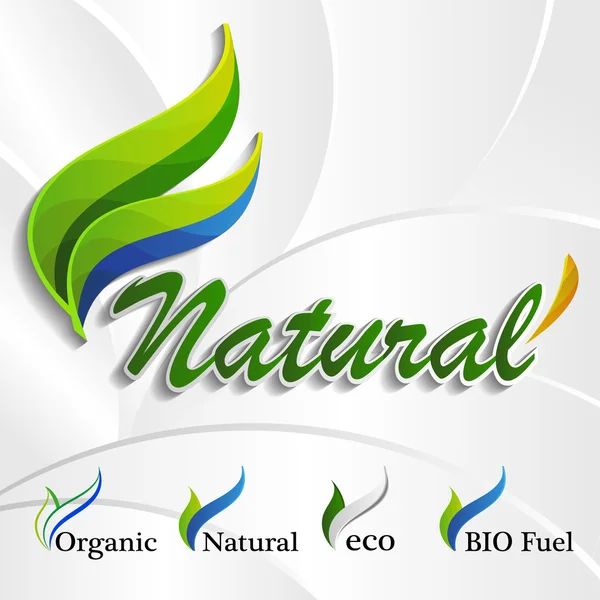 Öko-Logos, Design-Template-Elemente, natürliches Symbol setzen, — Stockvektor