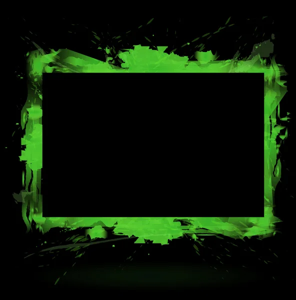Moldura verde de design de aquarela — Fotografia de Stock