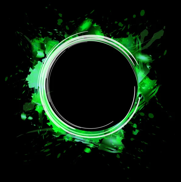 Watercolor circle green frame — Stock Photo, Image