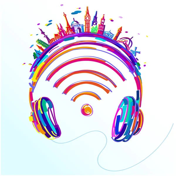 Kopfhörer verschiedene Farben — Stockfoto
