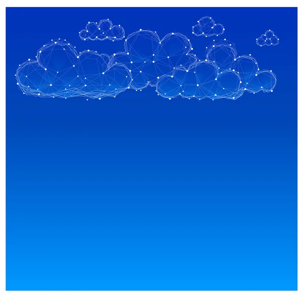 Polygon moln. uppsättning av moln silhuetter. Blått och vitt. Abstr — Stockfoto