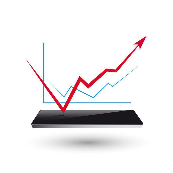 smart watch new technology electronic device with graph busines 