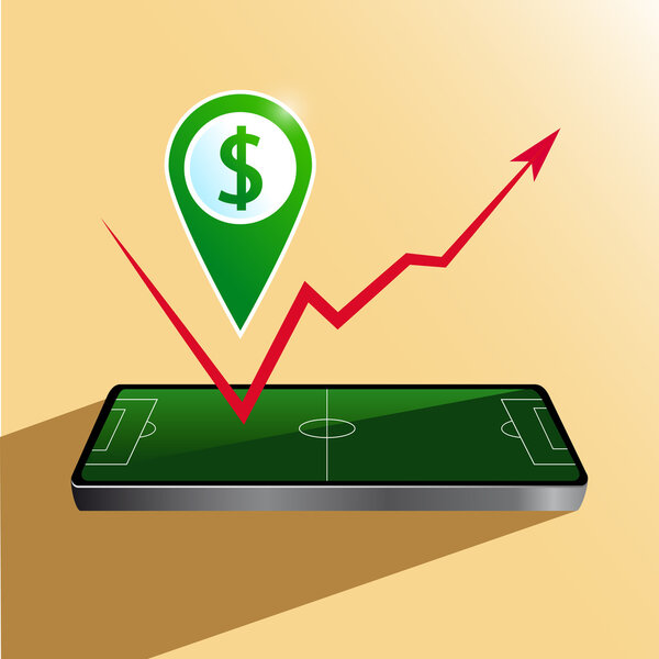 Background concept participants playing soccer. In graph space