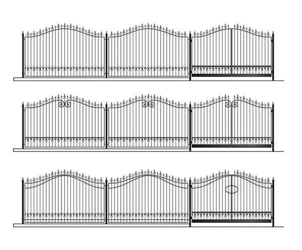 Illustrazione dei diversi disegni di recinzioni — Vettoriale Stock