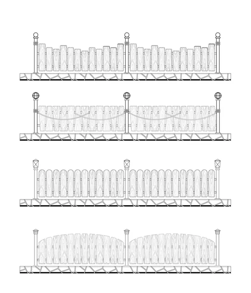 Valla Conjunto de elementos de diseño, empalizada, recinto, valla de color imag — Archivo Imágenes Vectoriales