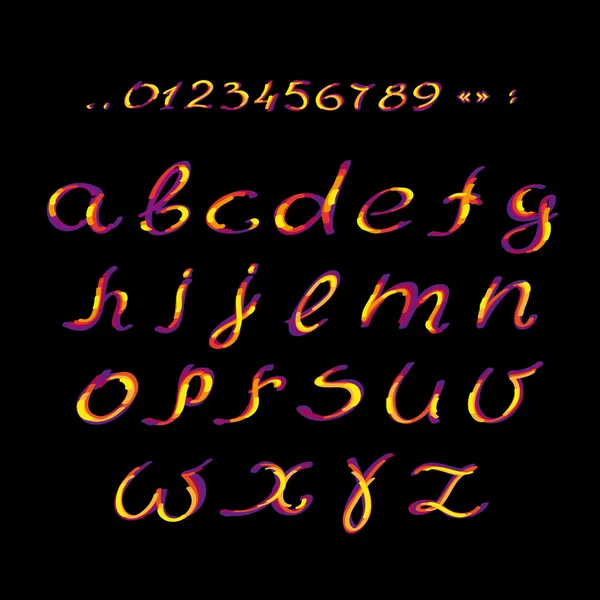 Веселий англійський алфавіт один рядок барвистий набір літер. Стиль шрифту , — стоковий вектор