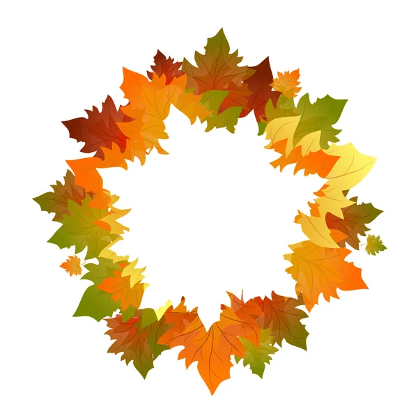 Autumn frame. Frame with colorful leaves. — Stock Vector