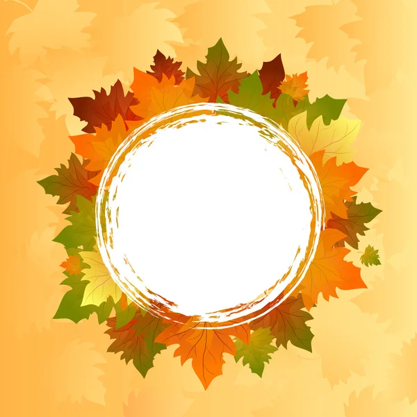 秋のフレーム。カラフルな葉を持つフレーム. — ストックベクタ