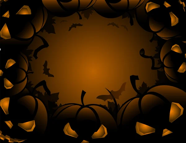 Halloween tök, a levelek holiday háttér — Stock Vector